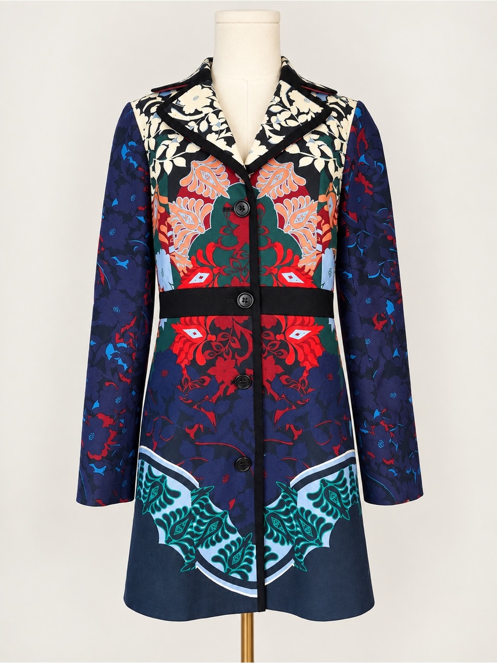 Anthropologie Elevenses Floral Print Statement Coat Jacket Tapestry Size 10